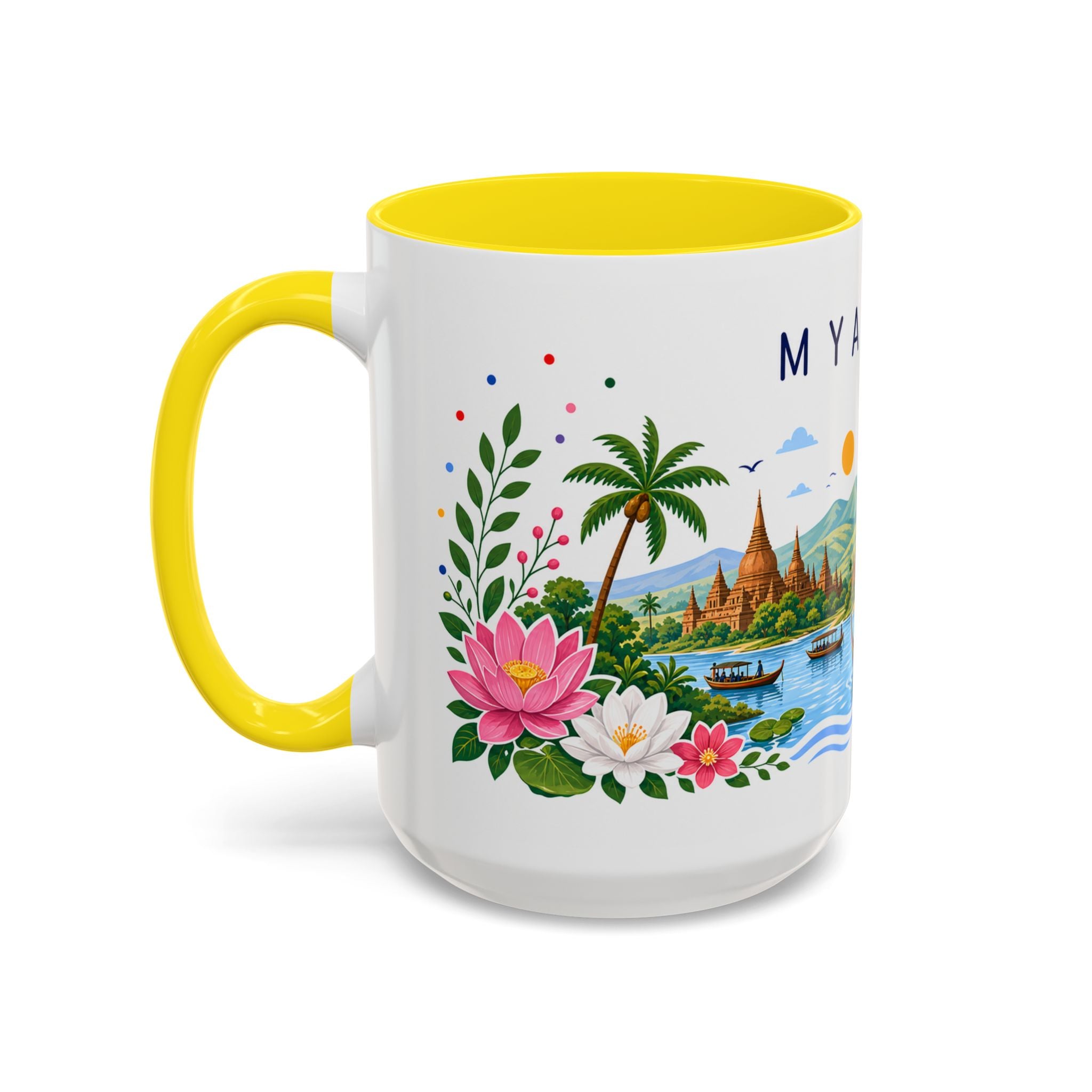 Myanmar Coffee Mug | Travel Souvenir Accent Mug | Place Gift Ceramic Cup 11oz 15oz