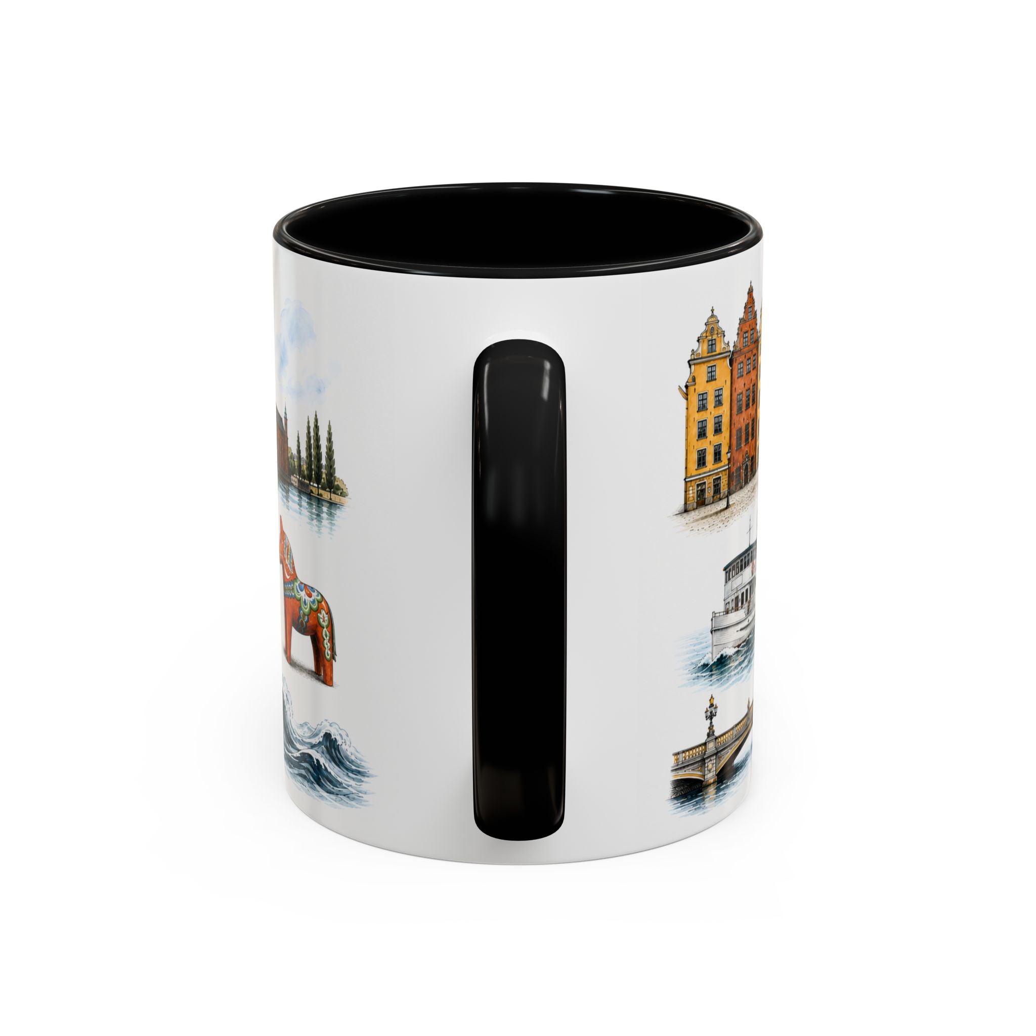 Stockholm Coffee Mug | Sweden Travel Souvenir | Vintage Illustrated City Gift | 11 oz 15 oz Accent Mug