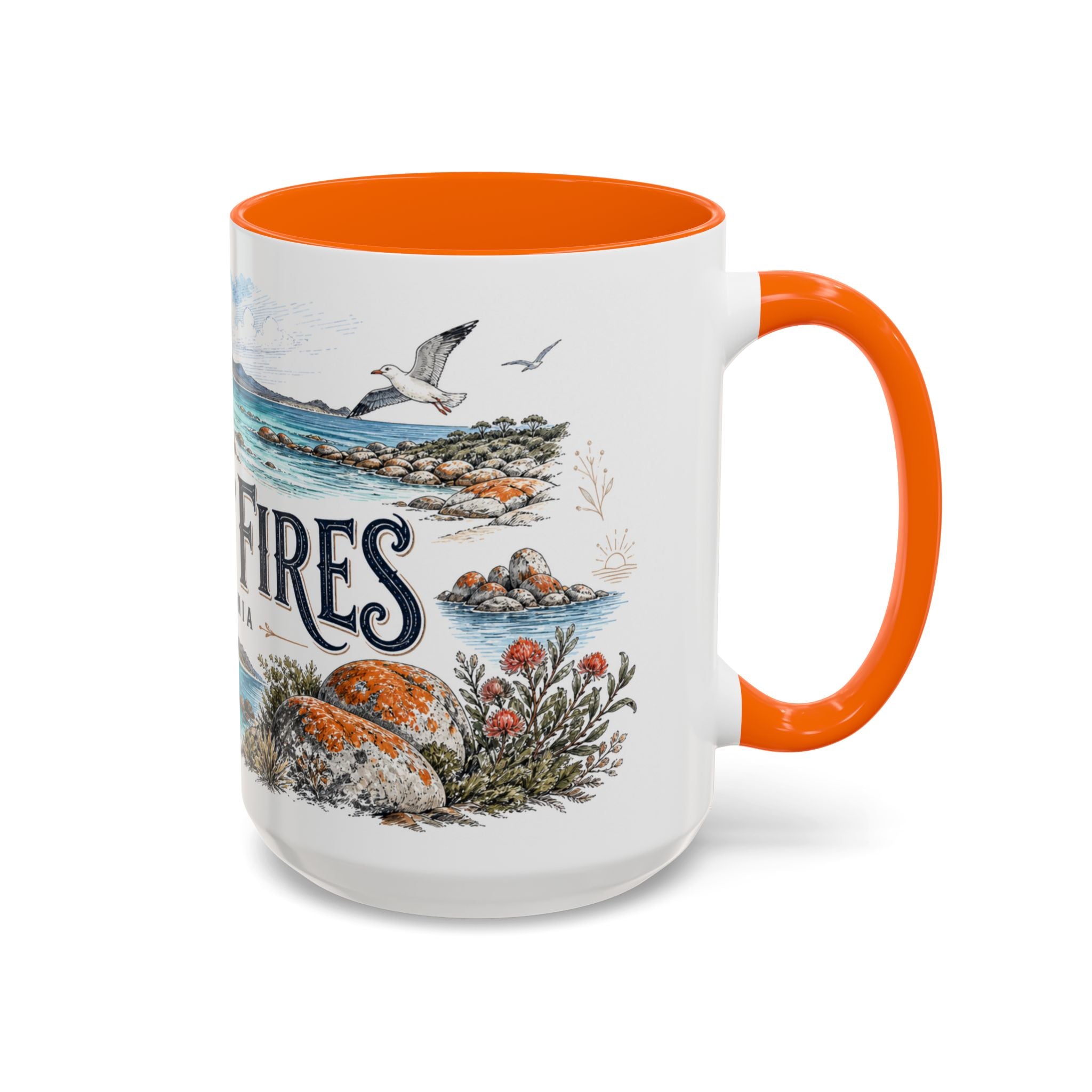 Bay of Fires Mug, Tasmania Travel Souvenir, Bucket List Gift, Accent Ceramic Coffee Mug 11oz 15oz