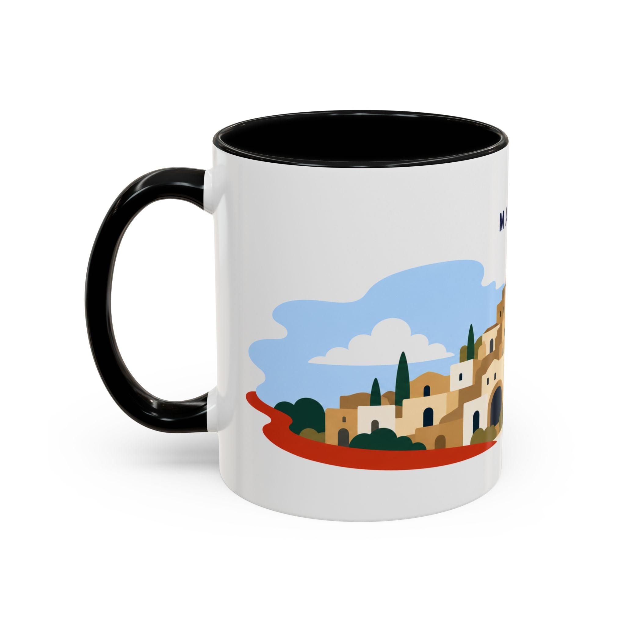 Matera Coffee Mug | Travel Destination Souvenir Gift | Accent Color Ceramic 11oz 15oz