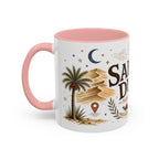 Sahara Dunes Coffee Mug | Travel Destination Souvenir Gift | Accent Color Ceramic 11oz 15oz