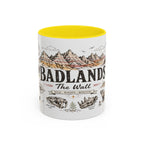 Badlands National Park Coffee Mug | South Dakota Prairie Fossil Hiking Gift | Accent Color Ceramic 11oz 15oz