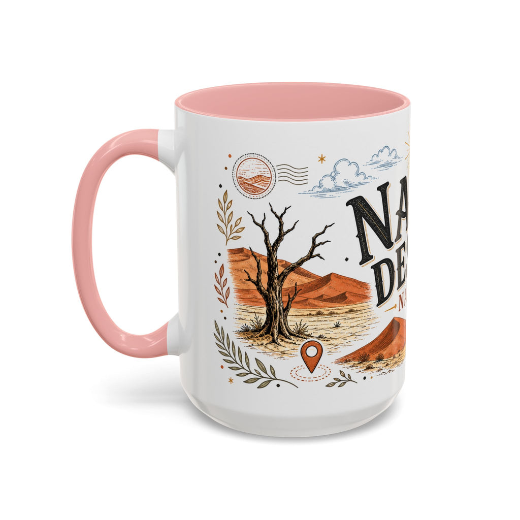Namib Desert Coffee Mug | Travel Destination Souvenir Gift | Accent Color Ceramic 11oz 15oz