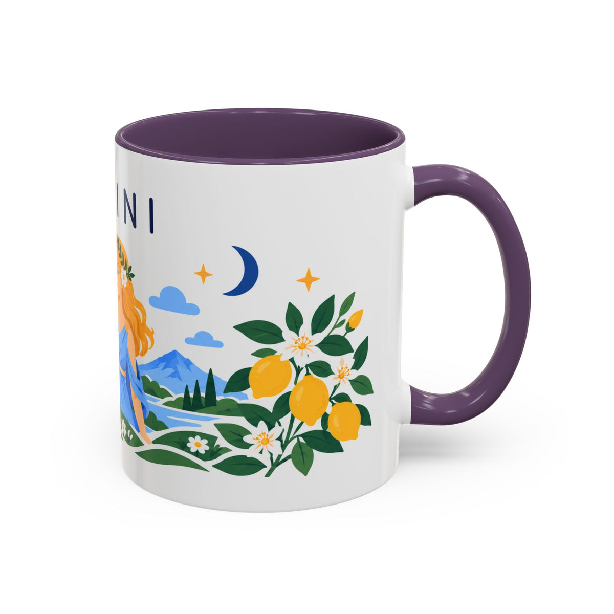 Gemini Zodiac Coffee Mug | Twins and Floral Design | Astrology Birthday Gift | 11 oz 15 oz Ceramic Accent Mug