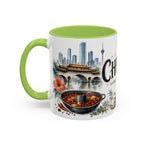 Chengdu Coffee Mug | China Travel Souvenir | Vintage Illustrated City Gift | 11 oz 15 oz Accent Mug