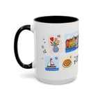 Copenhagen Coffee Mug | Postage Stamp Collage Mug | Travel Souvenir Accent Cup 11oz 15oz