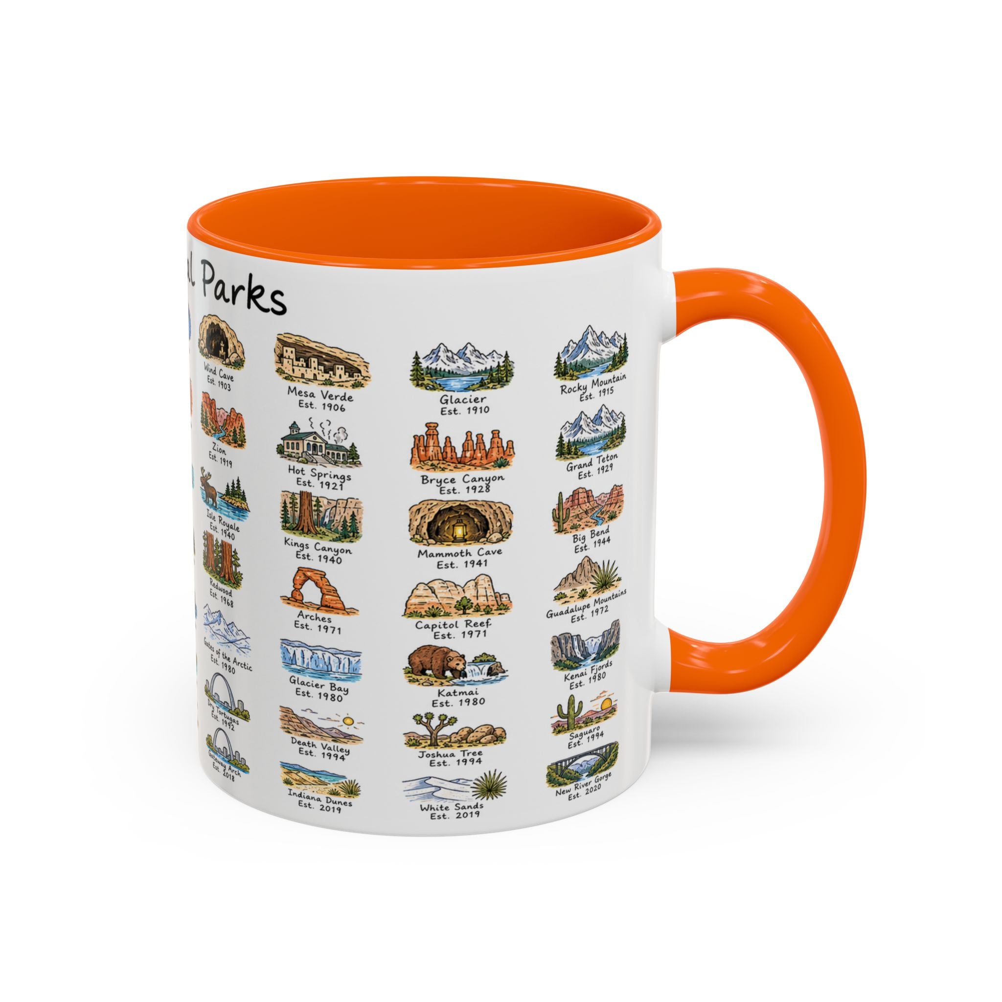 63 National Parks Mug | U.S. Parks Coffee Cup | Park Bucket List Gift | Road Trip Hiking Camping Souvenir