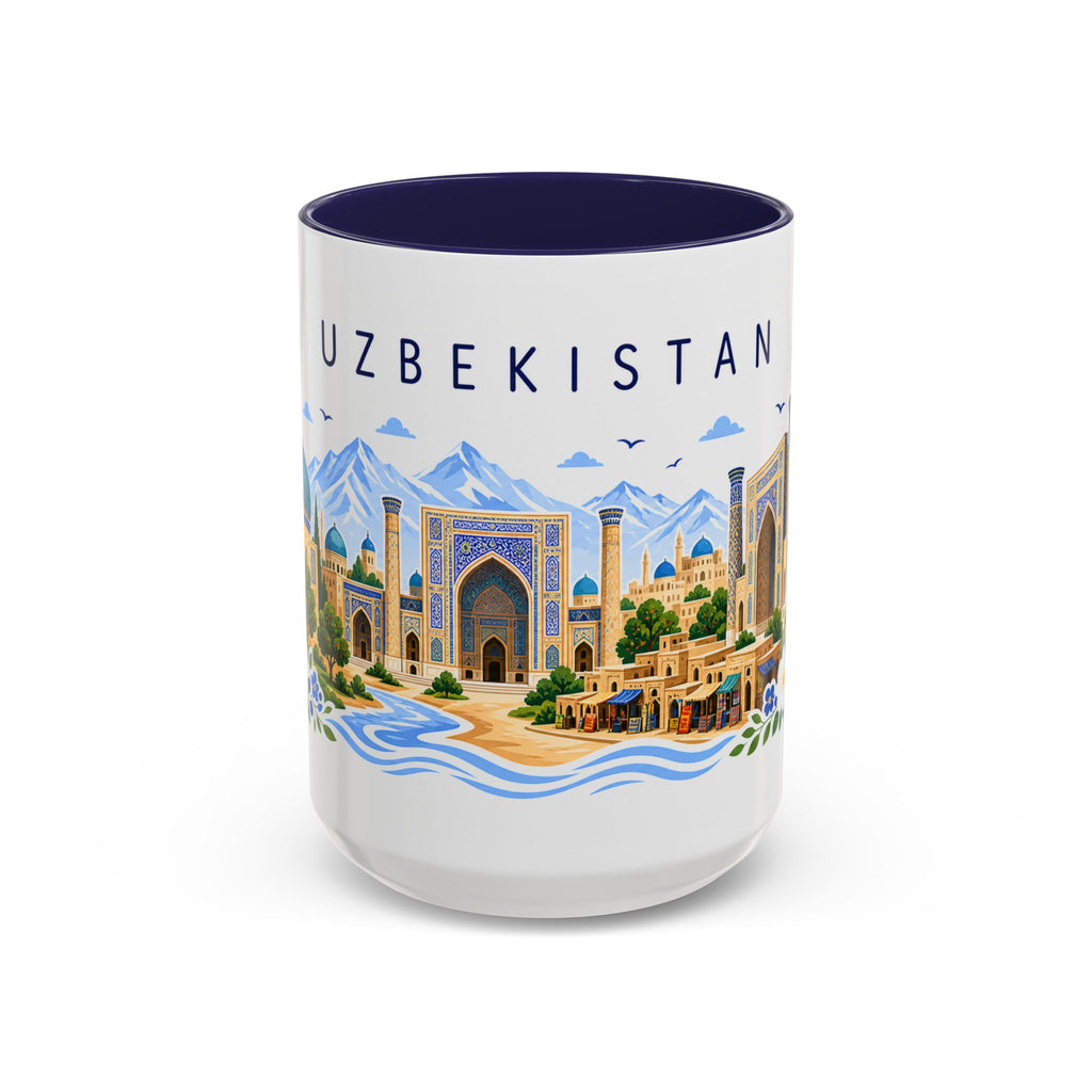Uzbekistan Coffee Mug | Travel Souvenir Accent Mug | Place Gift Ceramic Cup 11oz 15oz
