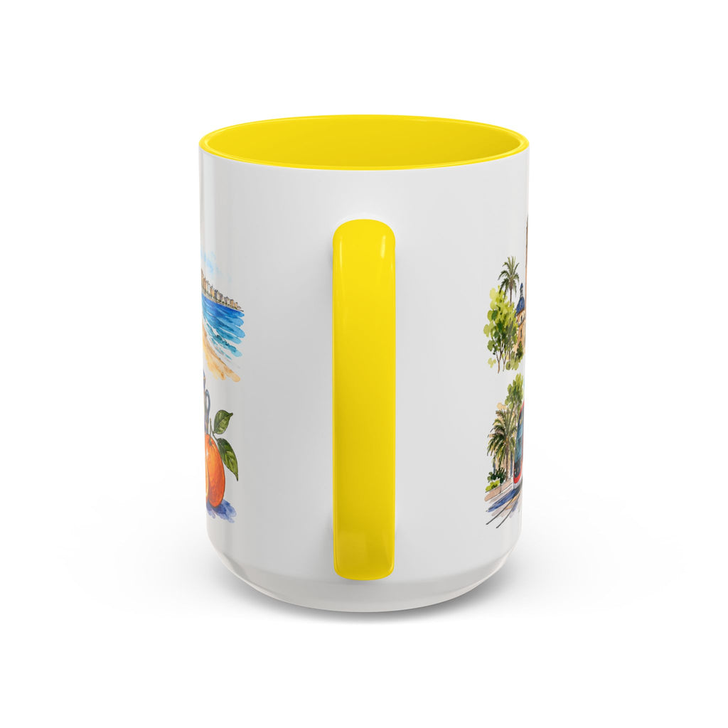 Valencia Illustrated Travel Mug | City Souvenir Accent Coffee Mug | 11oz 15oz Ceramic Cup