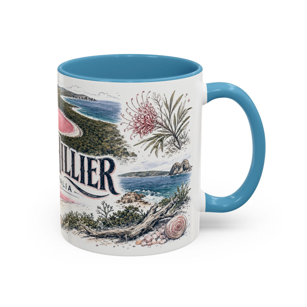 Lake Hillier Mug, Australia Travel Souvenir, Bucket List Gift, Accent Ceramic Coffee Mug 11oz 15oz