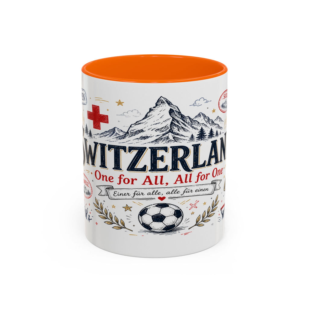 Switzerland Coffee Mug | World Cup Soccer Fan Gift | Accent Color Ceramic 11oz 15oz