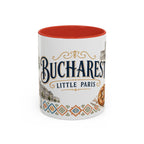 Bucharest Coffee Mug | Romania Travel Souvenir | Vintage Illustrated City Gift | 11 oz 15 oz Accent Mug