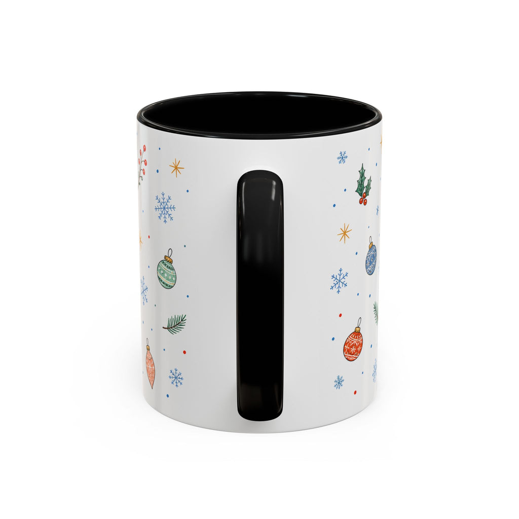 Christmas Ornament Mug | Snowflake Watercolor Holiday Gift | Accent Cup 11oz 15oz