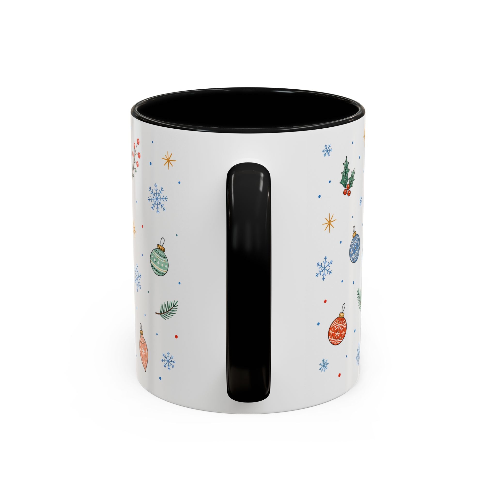 Christmas Ornament Mug | Snowflake Watercolor Holiday Gift | Accent Cup 11oz 15oz