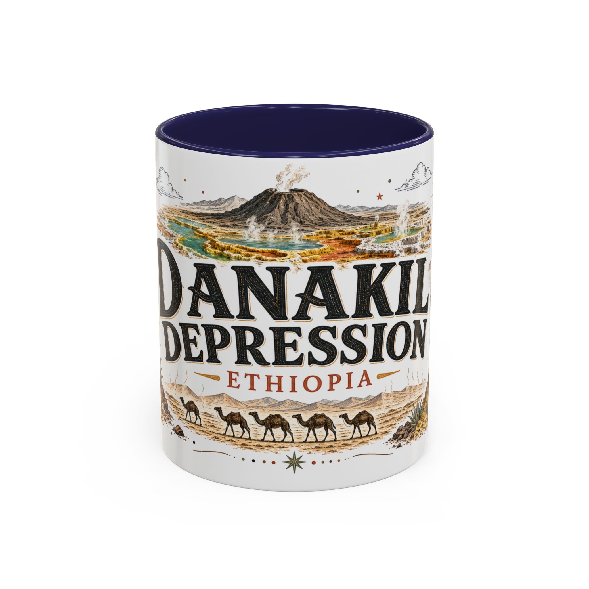 Danakil Depression Mug, Ethiopia Travel Souvenir, Bucket List Gift, Accent Ceramic Coffee Mug 11oz 15oz