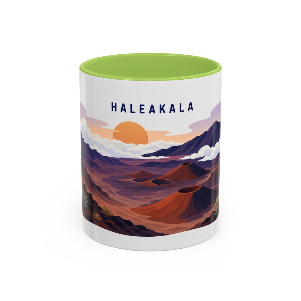 Haleakala National Park Coffee Mug | Solid Color Block Park Souvenir | 11oz 15oz Accent Mug