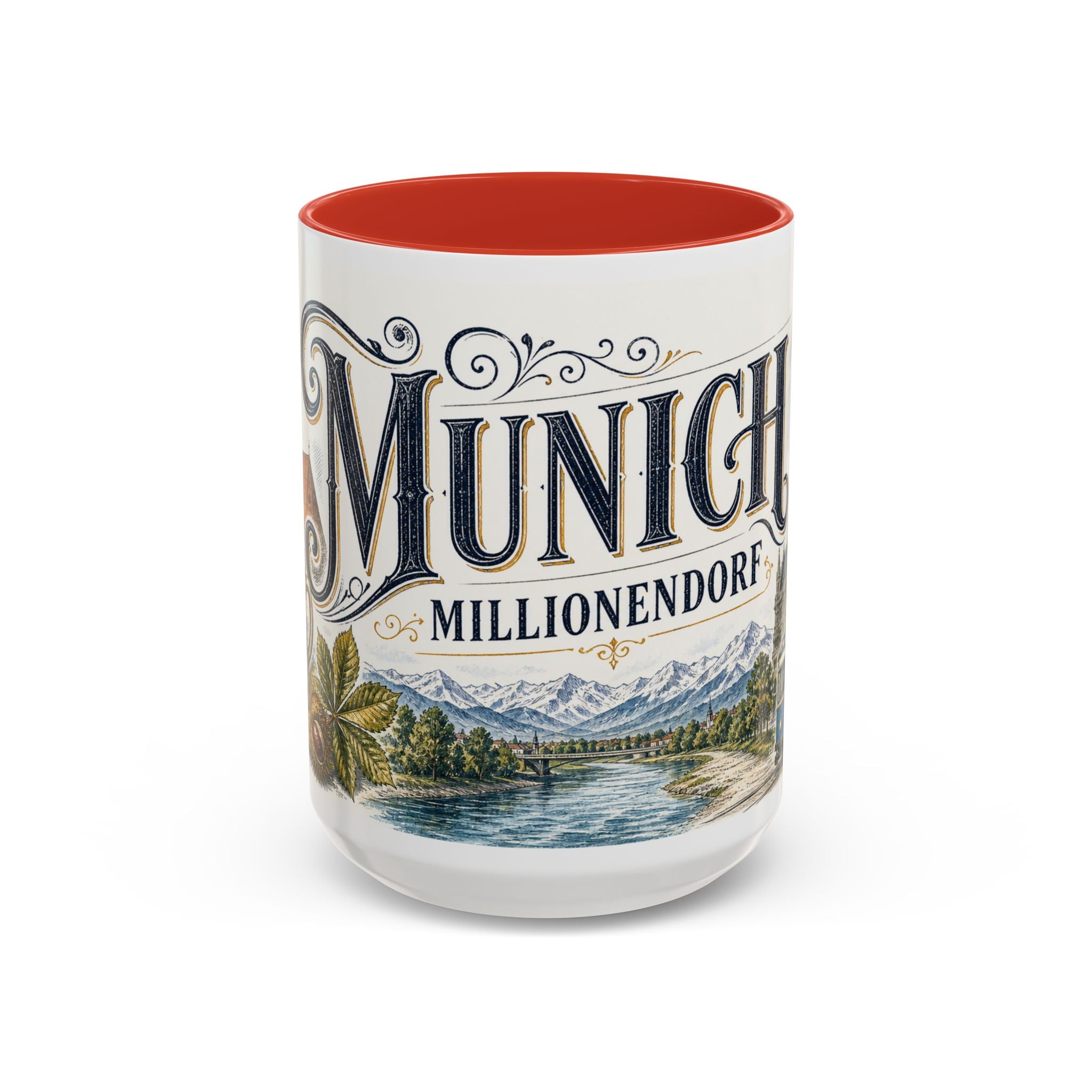 Munich Coffee Mug | Germany Travel Souvenir | Vintage Illustrated City Gift | 11 oz 15 oz Accent Mug