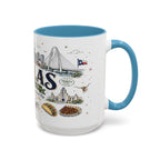 Dallas Coffee Mug | Texas Souvenir City Gift | Accent Color Ceramic 11oz 15oz