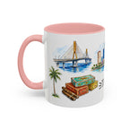Tampa Illustrated Travel Mug | City Souvenir Accent Coffee Mug | 11oz 15oz Ceramic Cup
