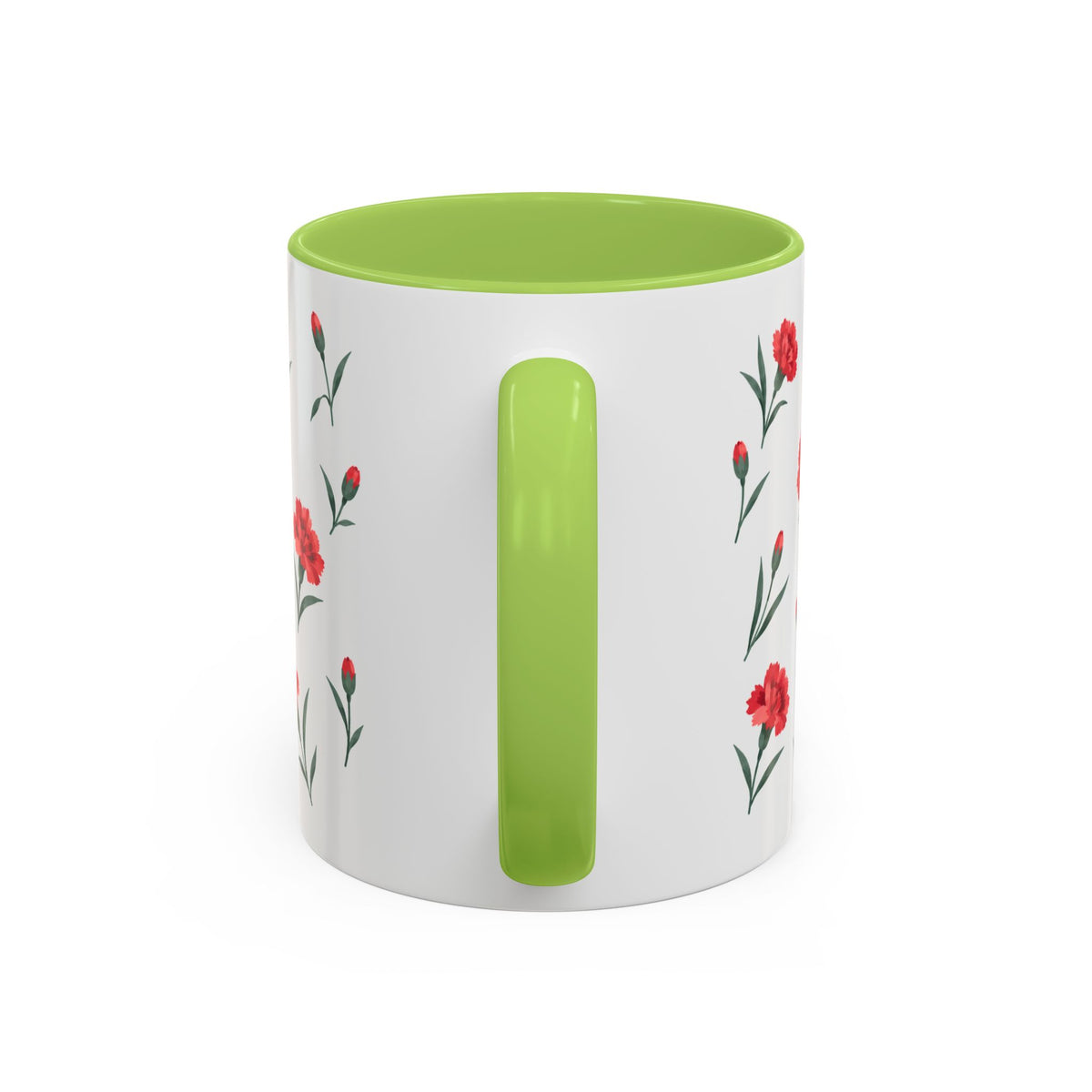 Ohio Scarlet Carnation Mug, State Flower Floral Coffee Cup, 11oz Botanical Gift