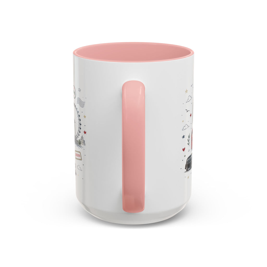 London Coffee Mug | England Souvenir Travel Gift | Accent Color Ceramic 11oz 15oz