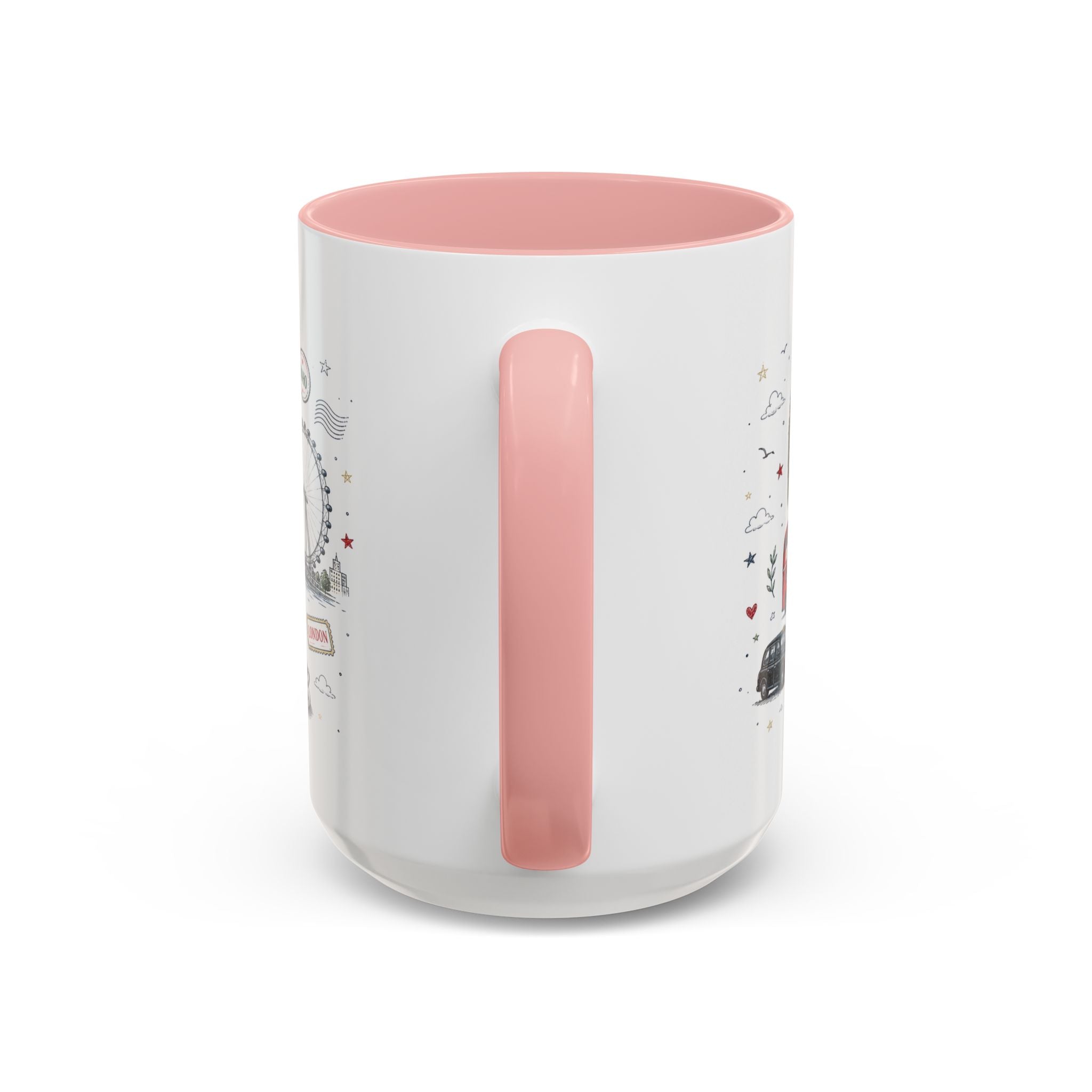 London Coffee Mug | England Souvenir Travel Gift | Accent Color Ceramic 11oz 15oz