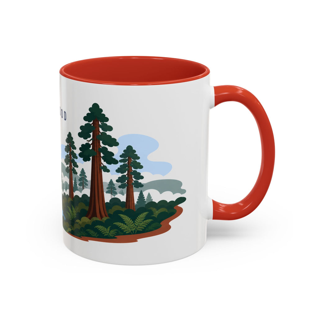 Redwood National Park Coffee Mug | Solid Color Block Park Souvenir | 11oz 15oz Accent Mug