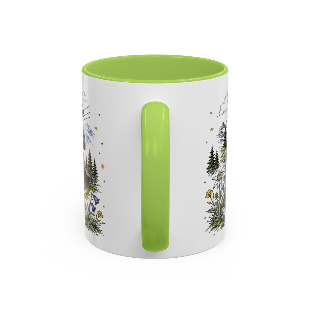 Swiss Alps Coffee Mug | Travel Destination Souvenir Gift | Accent Color Ceramic 11oz 15oz
