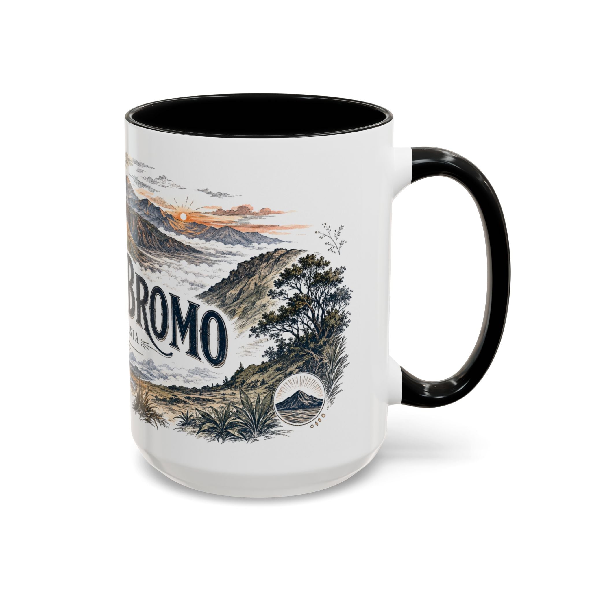 Mount Bromo Mug, Indonesia Travel Souvenir, Bucket List Gift, Accent Ceramic Coffee Mug 11oz 15oz