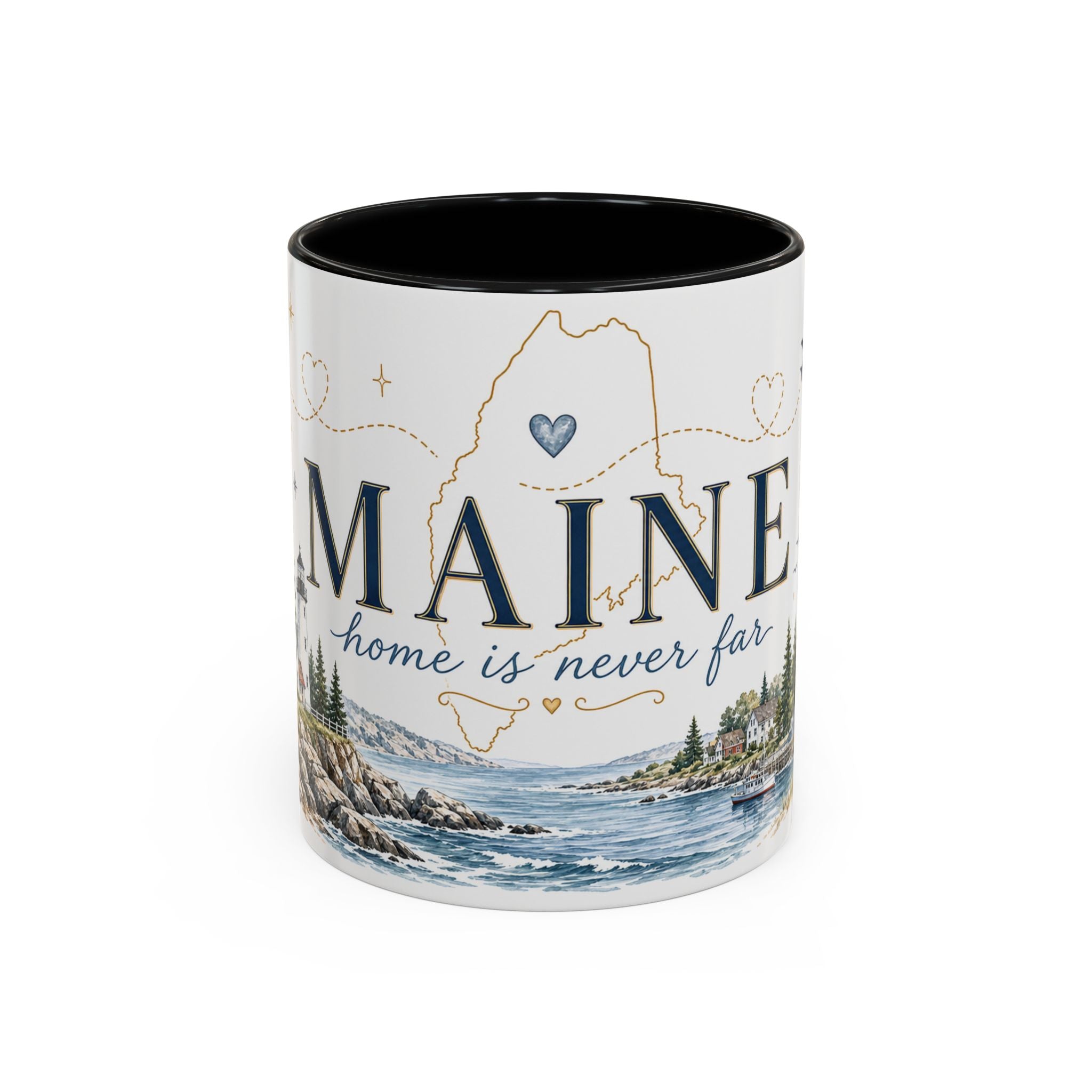 Maine State Mug | Moving Away, Long Distance Friendship Gift | 11oz 15oz Accent Mug