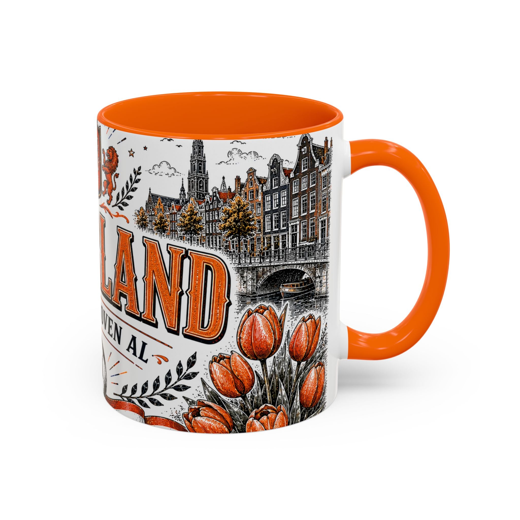 Netherlands Soccer Coffee Mug | World Cup Fan Gift | Accent Color Ceramic 11oz 15oz Match Day Cup