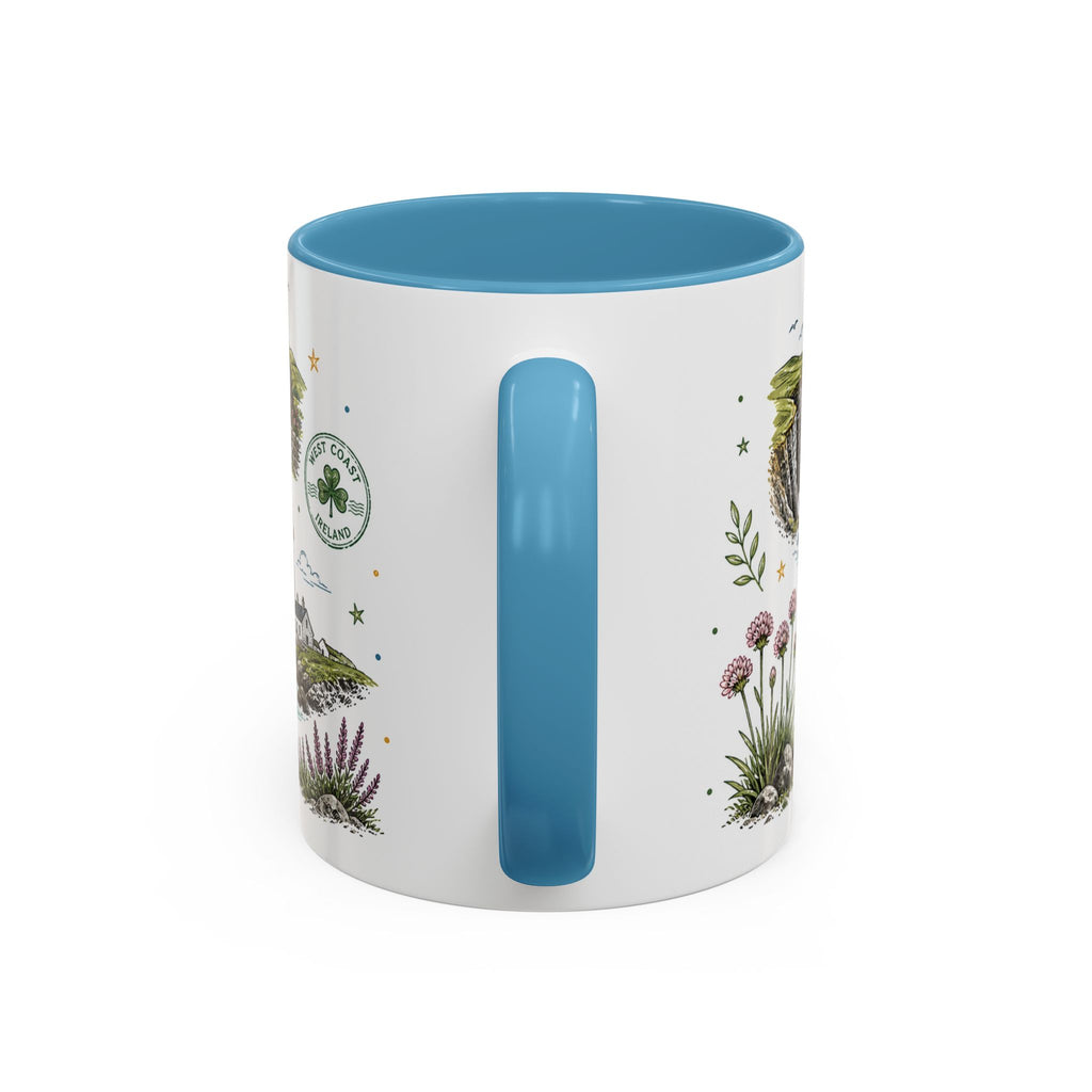Irish West Coast Coffee Mug | Travel Destination Souvenir Gift | Accent Color Ceramic 11oz 15oz