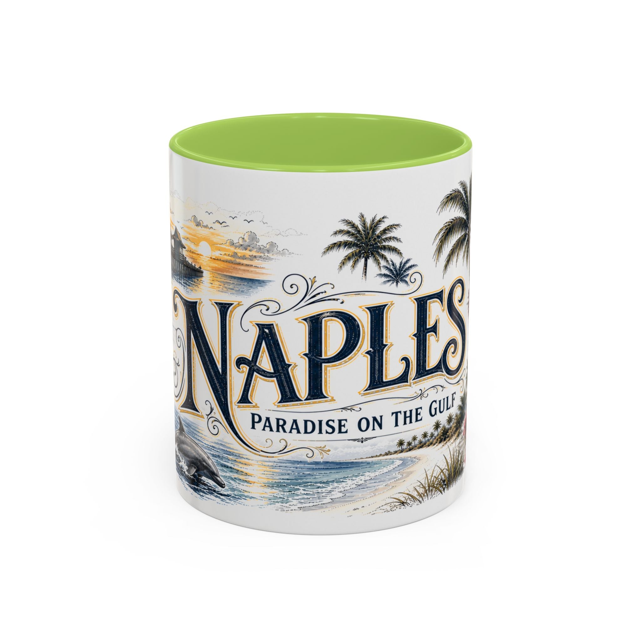 Naples Coffee Mug | United States Travel Souvenir | Vintage Illustrated City Gift | 11 oz 15 oz Accent Mug