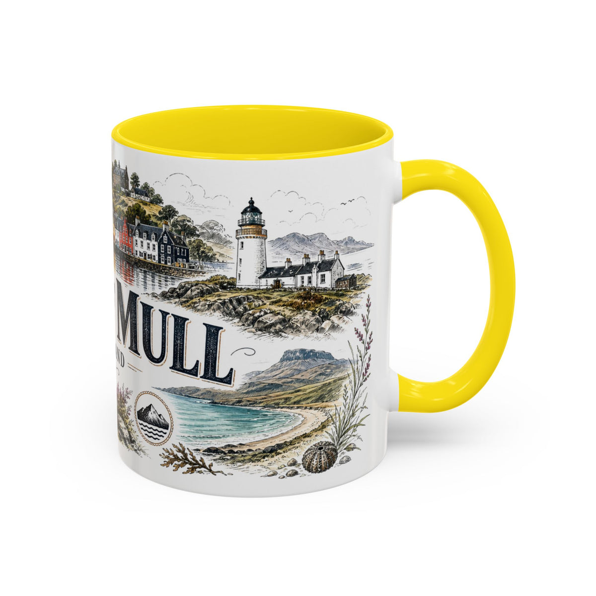 Isle of Mull Mug, Scotland Travel Souvenir, Bucket List Gift, Accent Ceramic Coffee Mug 11oz 15oz