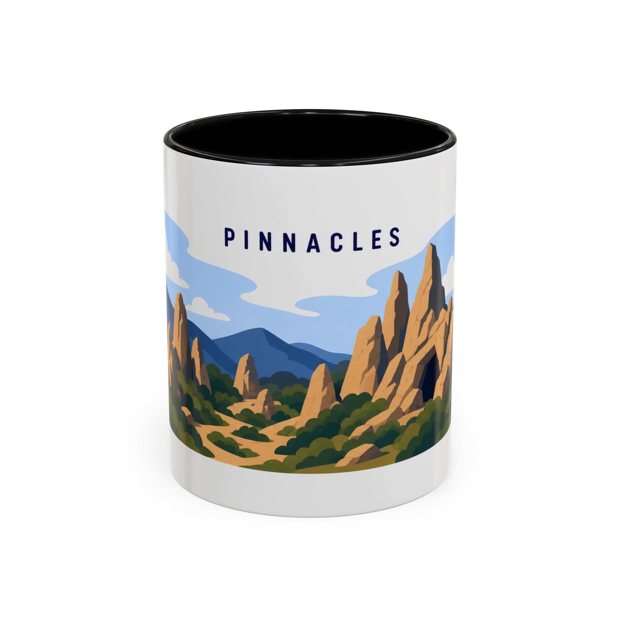 Pinnacles National Park Coffee Mug | Solid Color Block Park Souvenir | 11oz 15oz Accent Mug