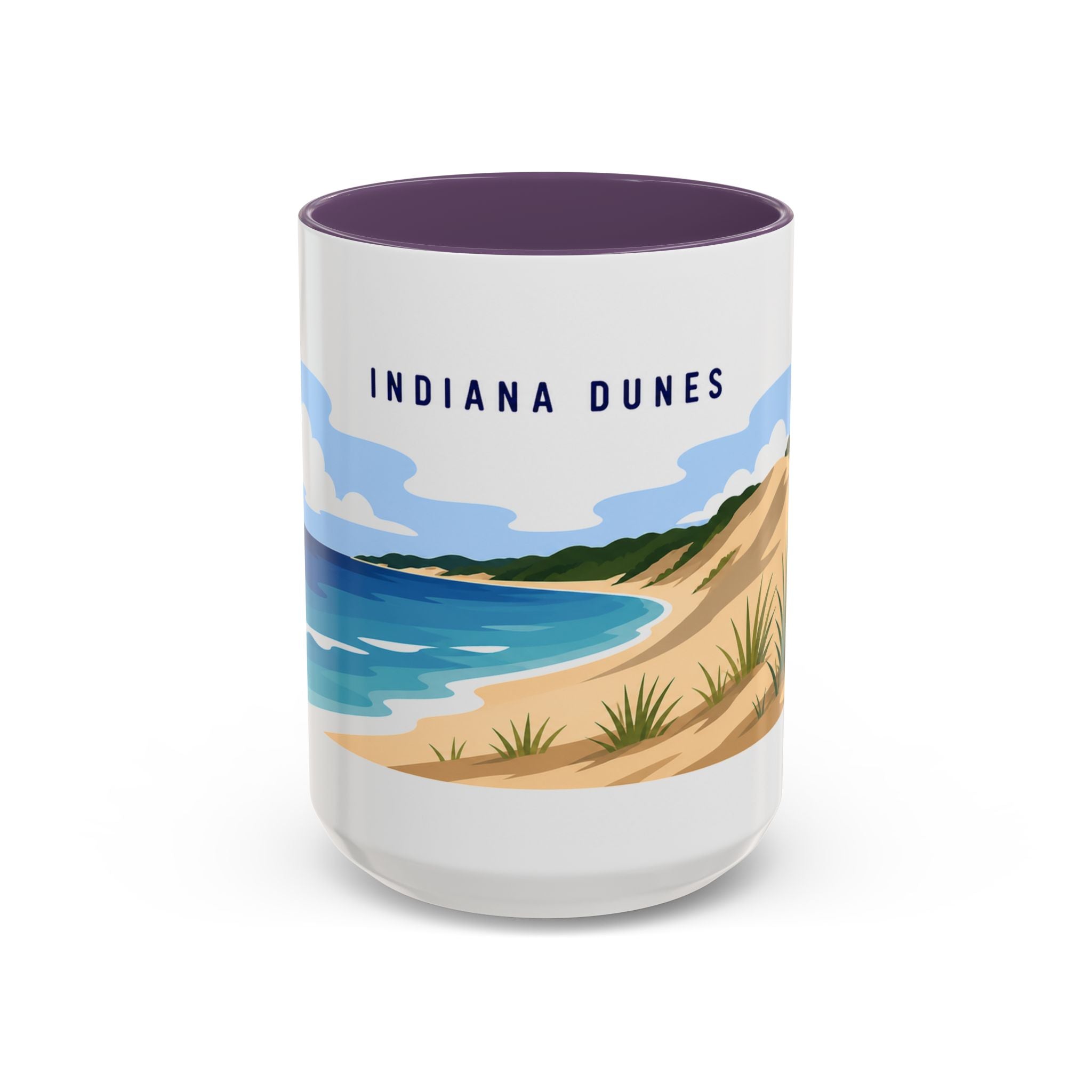 Indiana Dunes National Park Coffee Mug | Solid Color Block Park Souvenir | 11oz 15oz Accent Mug