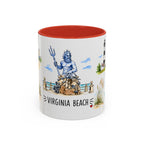 Virginia Beach Illustrated Travel Mug | City Souvenir Accent Coffee Mug | 11oz 15oz Ceramic Cup