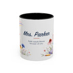 Personalized Kindergarten Teacher Mug | Custom Name Wildflower Rainbow Cup | Back to School Gift