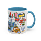Hong Kong Illustrated Travel Mug | City Souvenir Accent Coffee Mug | 11oz 15oz Ceramic Cup