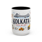 Kolkata Coffee Mug | India Souvenir Travel Gift | Accent Color Ceramic 11oz 15oz