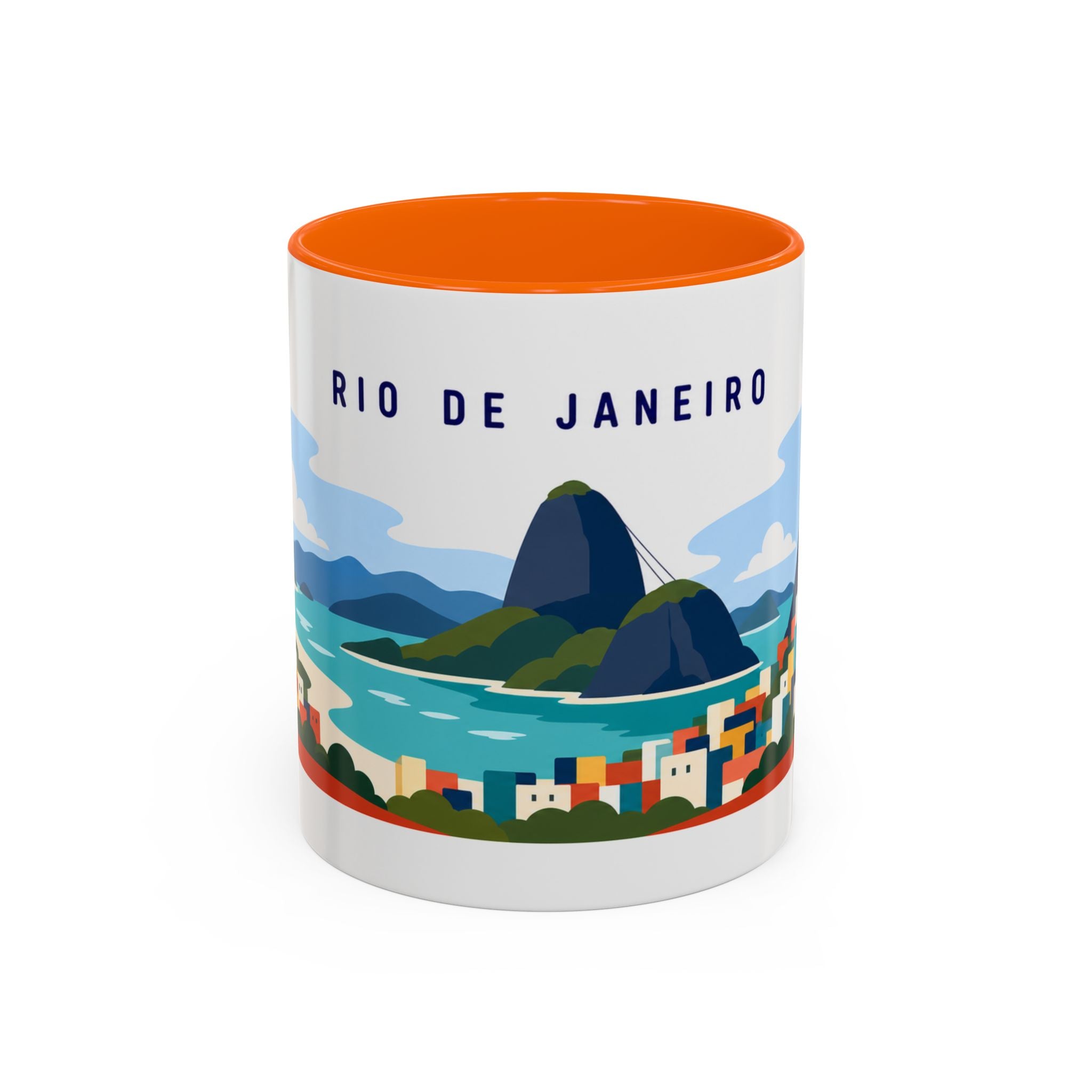 Rio de Janeiro Coffee Mug | Travel Destination Souvenir Gift | Accent Color Ceramic 11oz 15oz