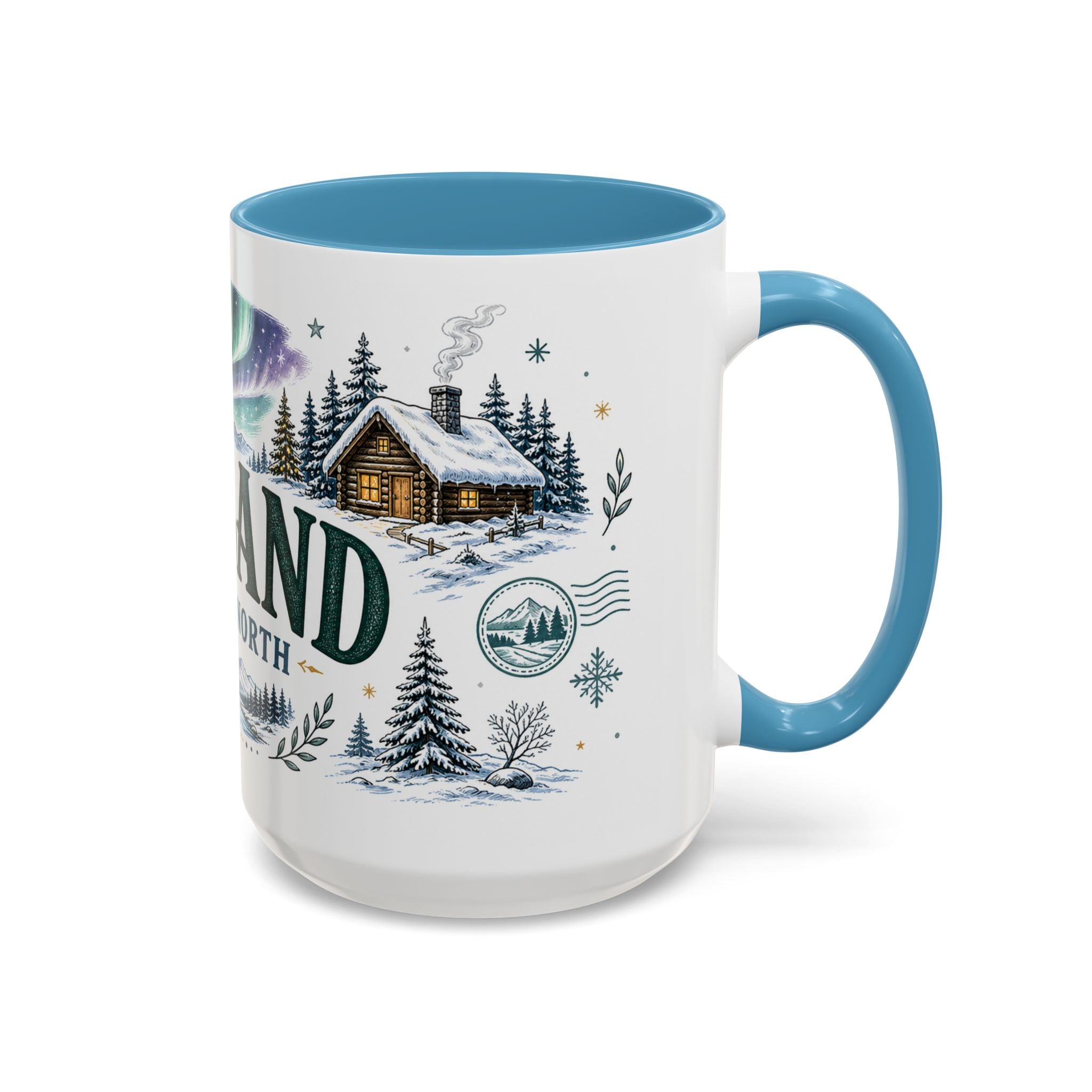 Lapland Coffee Mug | Travel Destination Souvenir Gift | Accent Color Ceramic 11oz 15oz