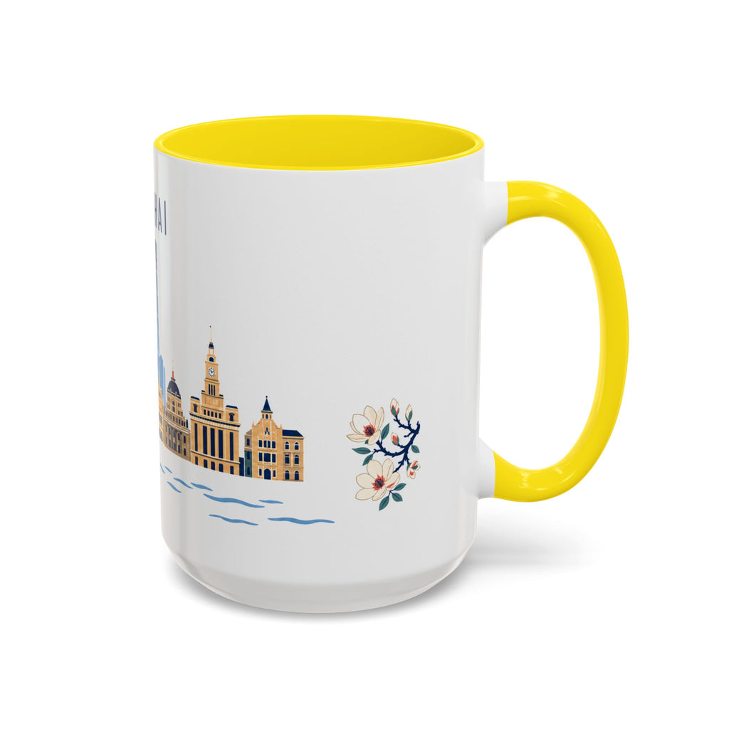 Shanghai Coffee Mug | China Travel Souvenir | Porcelain Decal City Gift | 11oz 15oz Accent Mug
