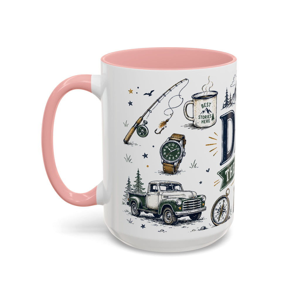 Dad The Legend Coffee Mug | Father's Day Gift for Dad | Accent Color Ceramic 11oz 15oz