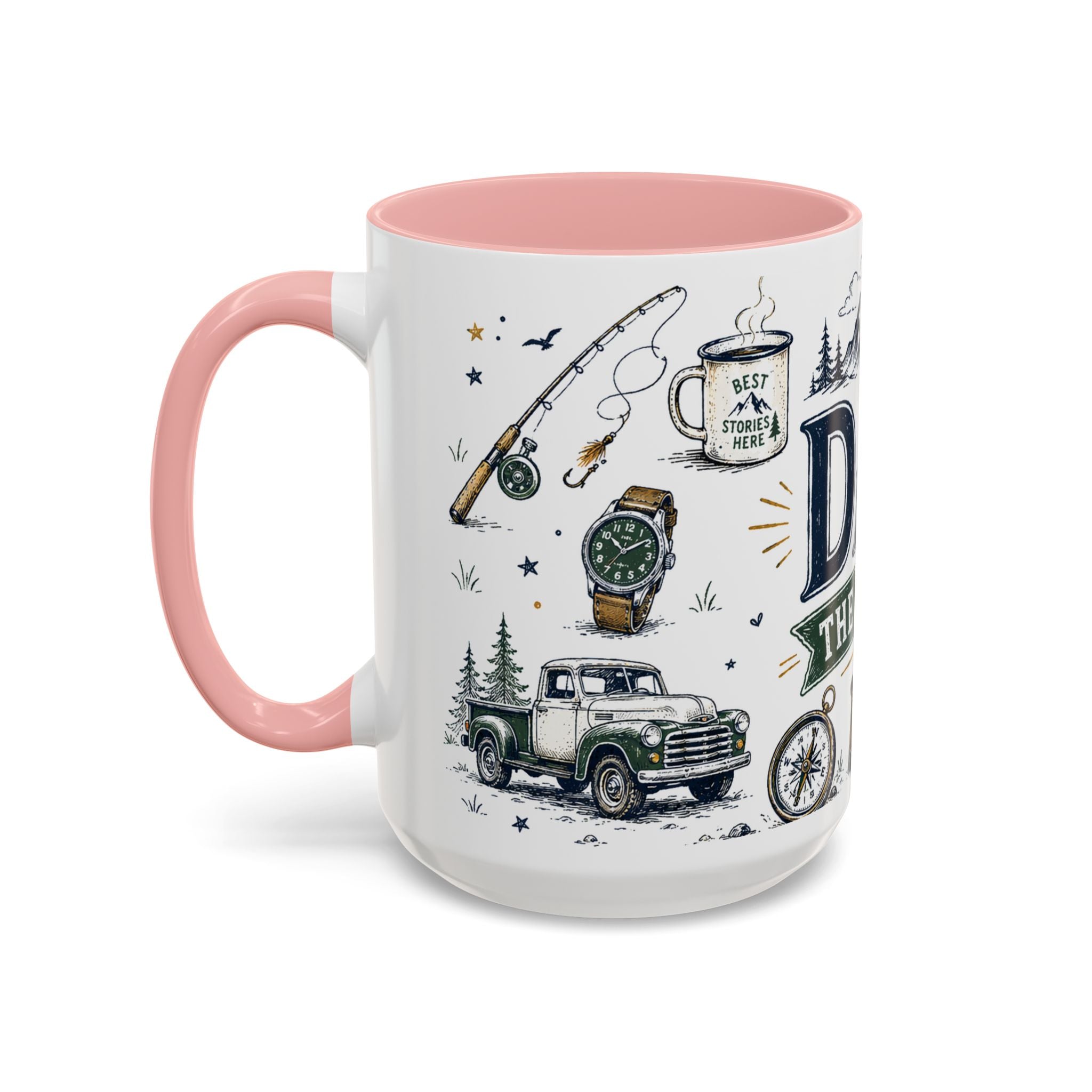 Dad The Legend Coffee Mug | Father's Day Gift for Dad | Accent Color Ceramic 11oz 15oz