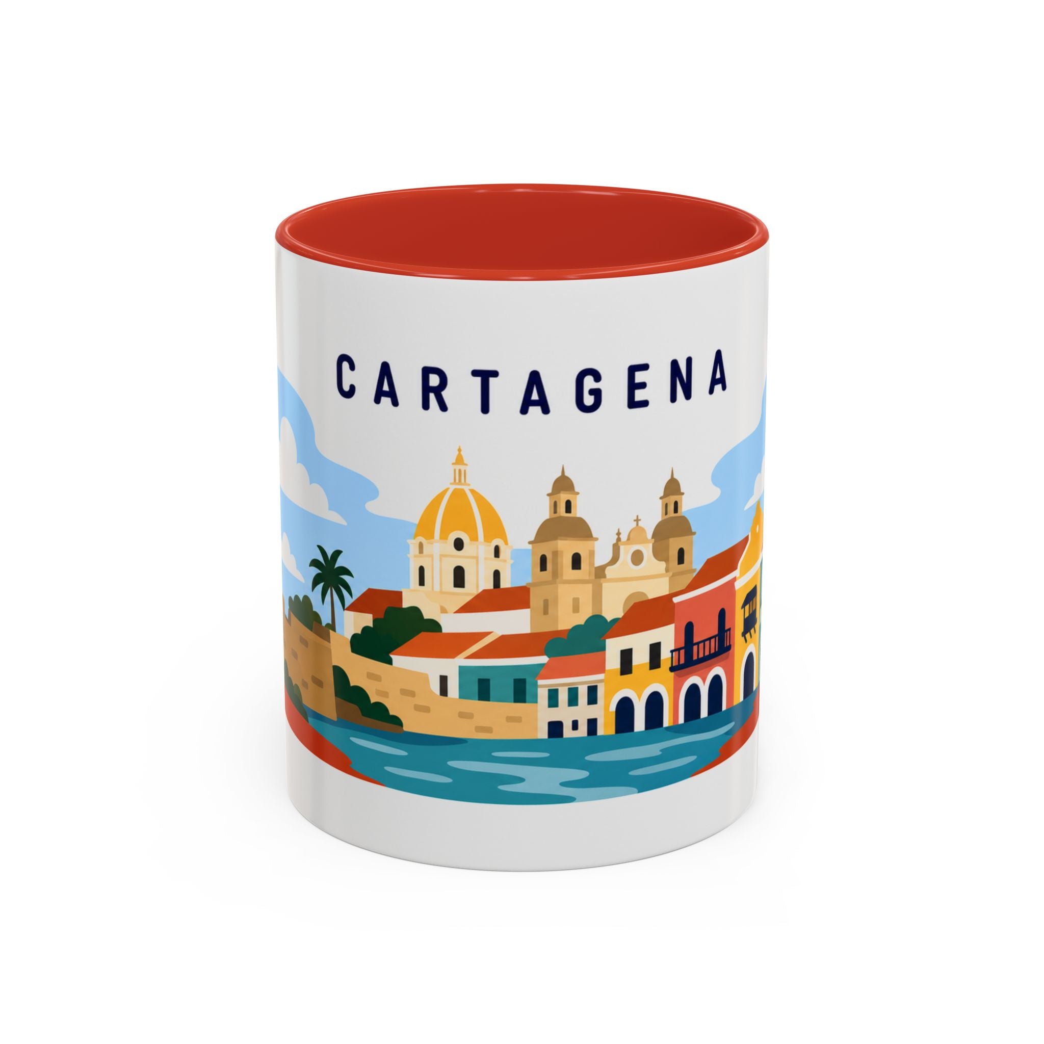 Cartagena Coffee Mug | Travel Destination Souvenir Gift | Accent Color Ceramic 11oz 15oz