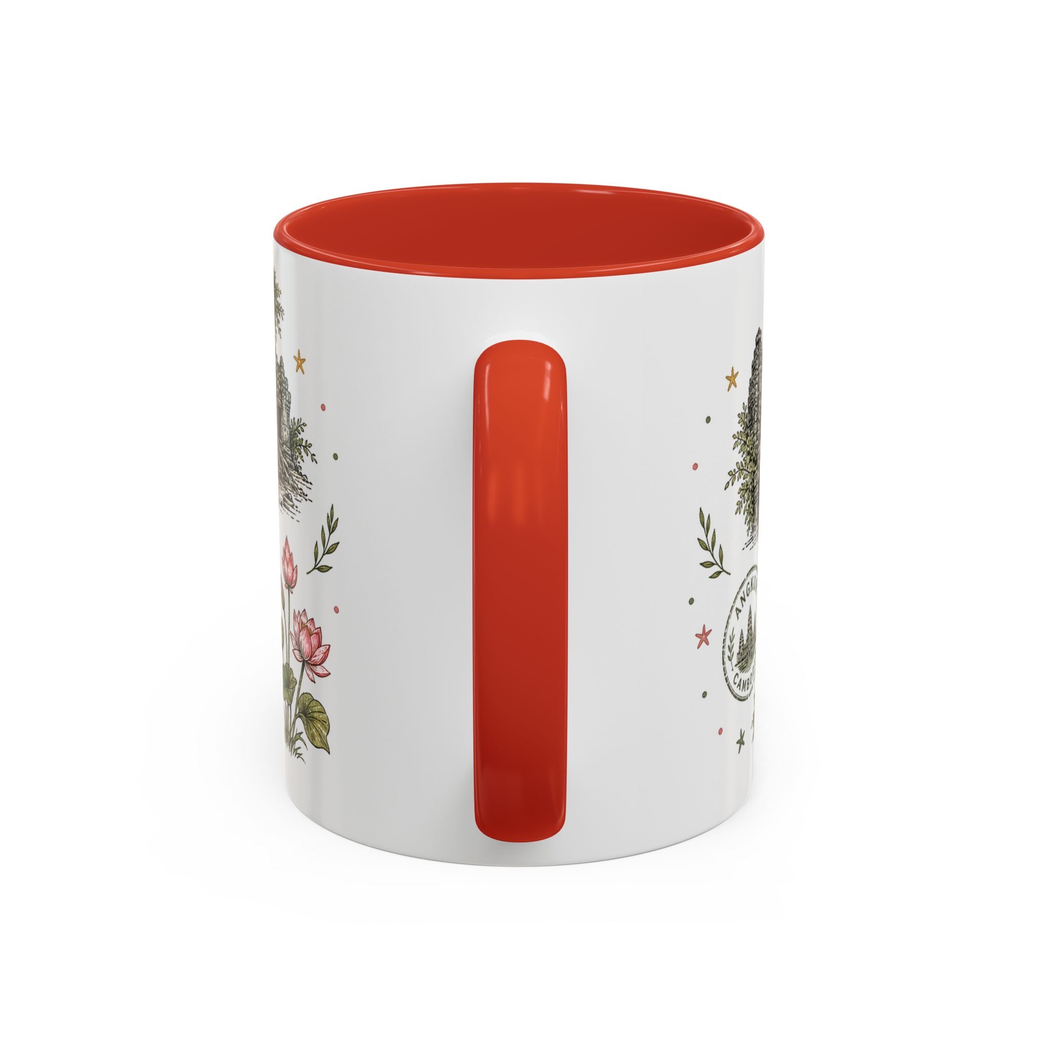 Angkor Coffee Mug | Travel Destination Souvenir Gift | Accent Color Ceramic 11oz 15oz