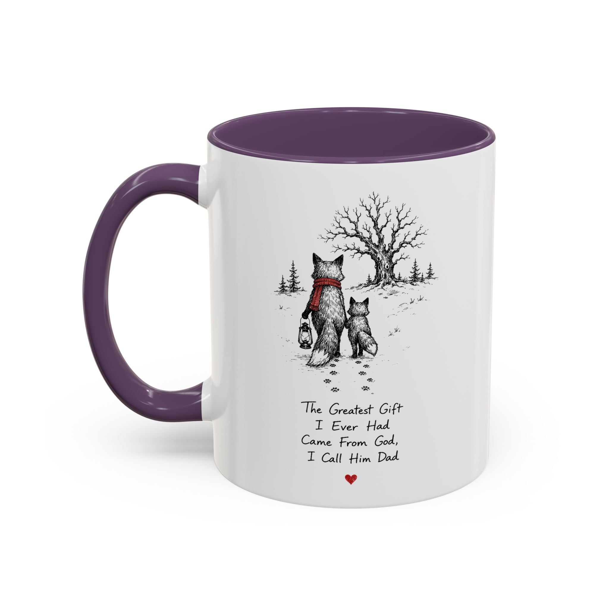 Clever Fox Dad Mug | Father's Day Gift, Accent Ceramic Coffee Cup (11oz or 15oz)
