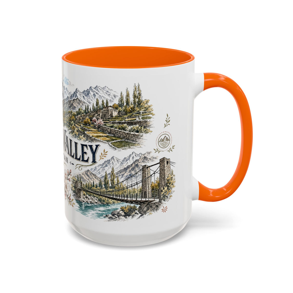 Hunza Valley Mug, Pakistan Travel Souvenir, Bucket List Gift, Accent Ceramic Coffee Mug 11oz 15oz