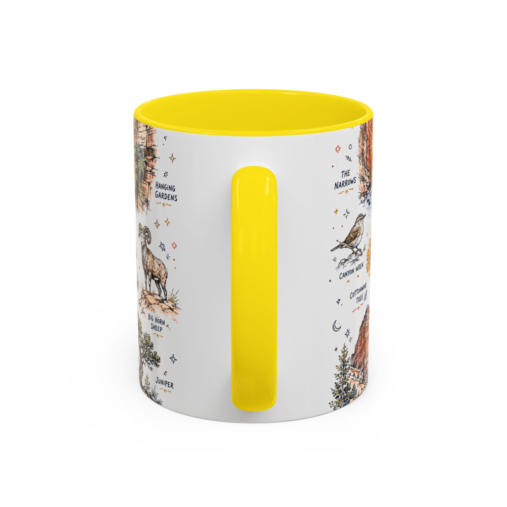 Zion National Park Coffee Mug | Hiking Camping Nature Gift | Accent Color Ceramic 11oz 15oz